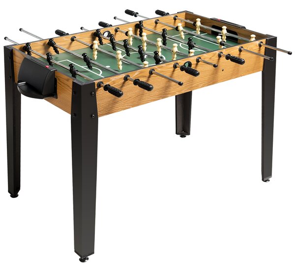 Costway Calcetto di legno con 2 palline per casa stanza dei giochi e bar, Calciobalilla per adulti e bambini Marrone