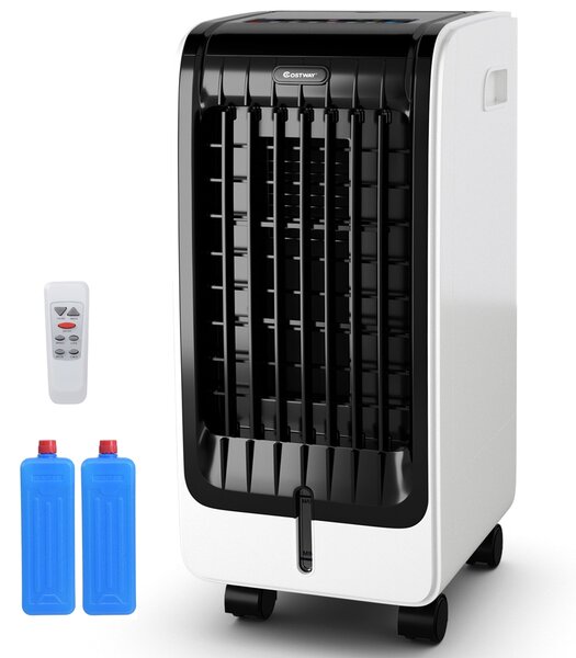 Costway Ventilatore portatile con 3 velocità, Condizionatore con schermo LCD telecomando e funzione timer