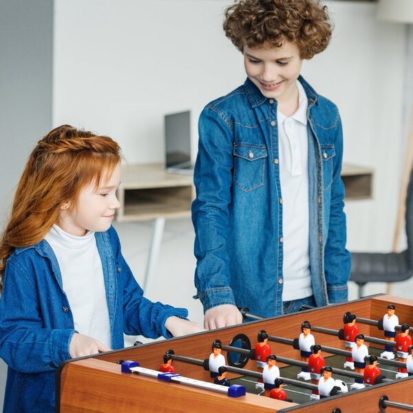 Costway Calcio balilla da tavolo pieghevole, Gioco calcio balilla da interno per sala giochi feste e serate in famiglia