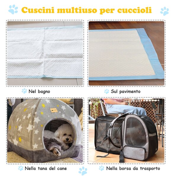 Costway Traverse usa e getta con controllo odore, Traverse con asciugatura rapida per cani gatti conigli, 60 x 90 cm
