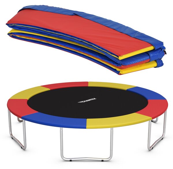 Costway Bordo copri-molle per trampolino 427cm, Copri-molle sostitutivo ampio 30,5 cm con struttura sicura, Rosso e giallo