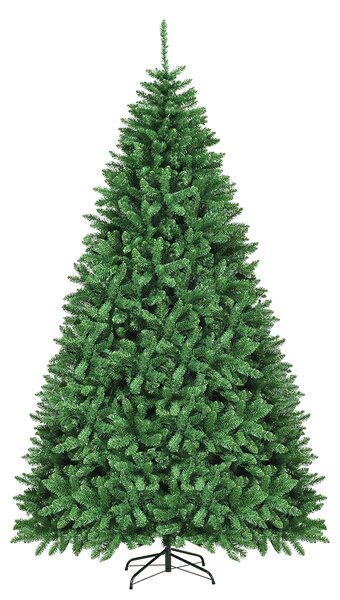 Costway Albero di Natale 275 cm non illuminato, Abete artificiale con base pieghevole di metallo, Verde