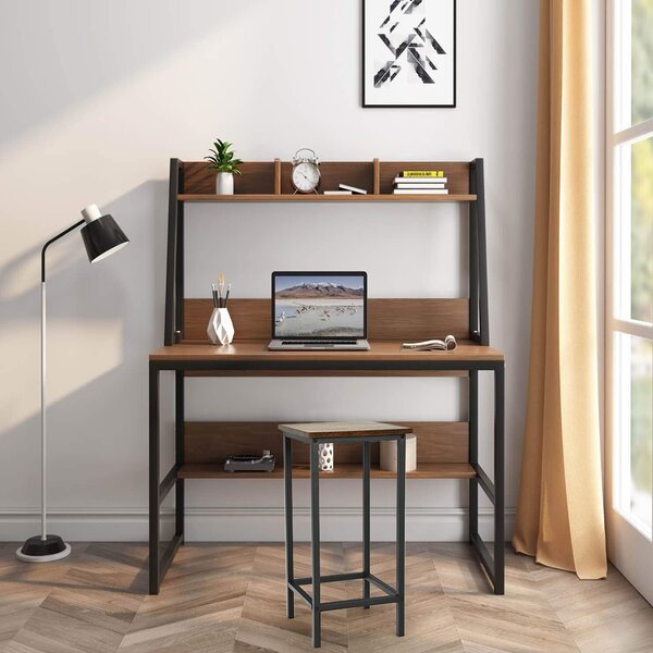 Costway Set di 4 sgabelli da bar, Sgabelli alti senza schienale in stile moderno, Marrone