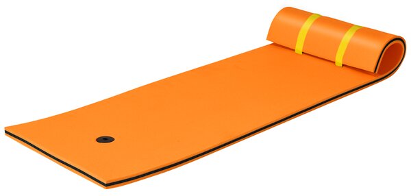 Costway Tappeto galleggiante per attività acquatiche 210 x 66 cm, Tappetino in schiuma per svago e relax Arancione