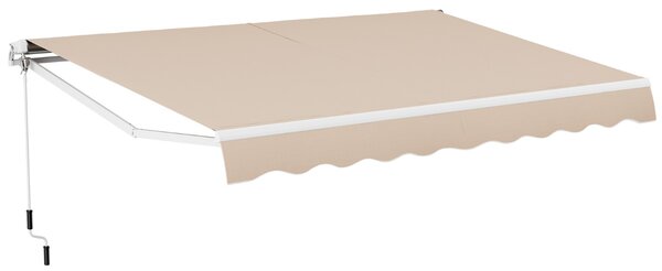 Costway Tenda da sole a caduta inclinabile da esterno, Tendalino a scomparsa con manovella 4x2,5m Beige