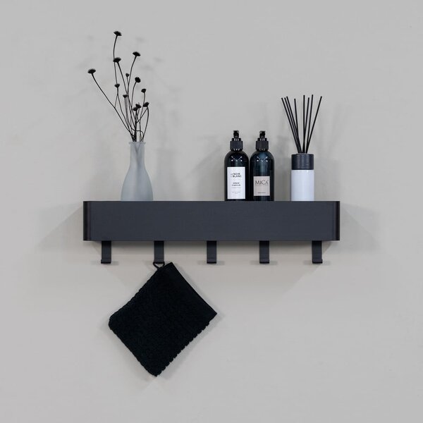 Mensola da bagno da parete nera in acciaio Multi – Spinder Design