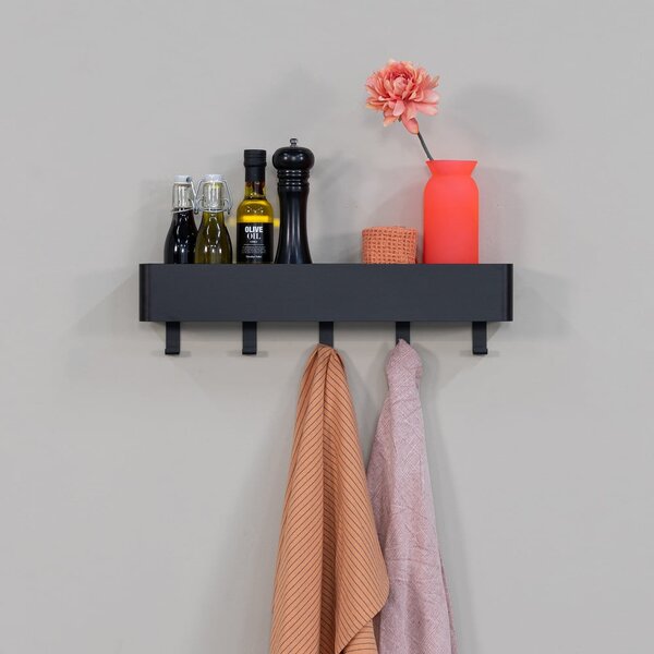 Mensola da bagno da parete nera in acciaio Multi – Spinder Design