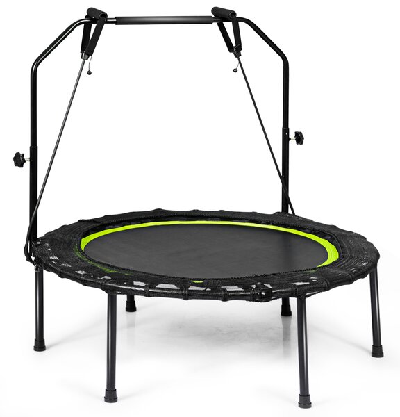 Costway Trampolino pieghevole 101 cm con 2 bande di resistenza per bambini e adulti, Trampolino con maniglia regolabile in altezza Verde