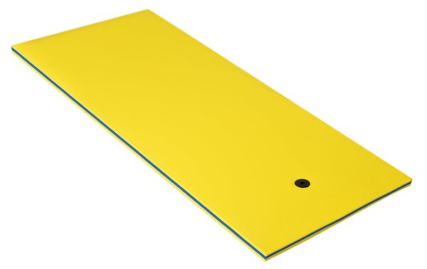 Costway Materassino galleggiante 220x90cm con 3 strati, Tappetino fluttuante per rilassarsi e divertirsi Giallo