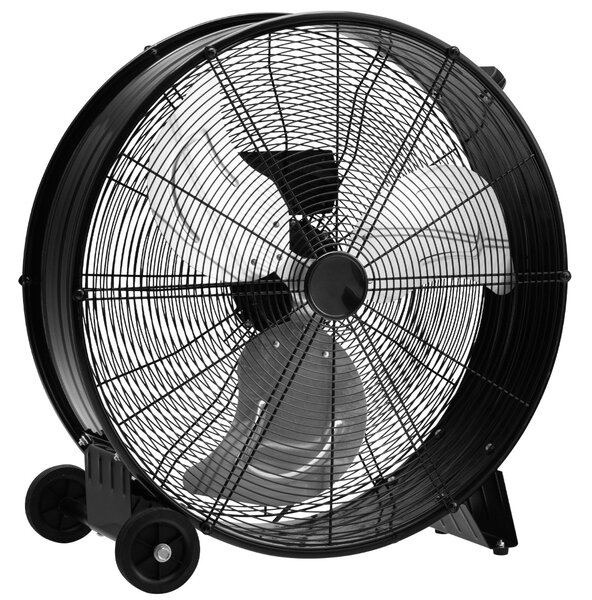 Costway Ventilatore a tamburo industriale a 3 velocità con pale in alluminio, Ventilatore portatile in metallo Nero