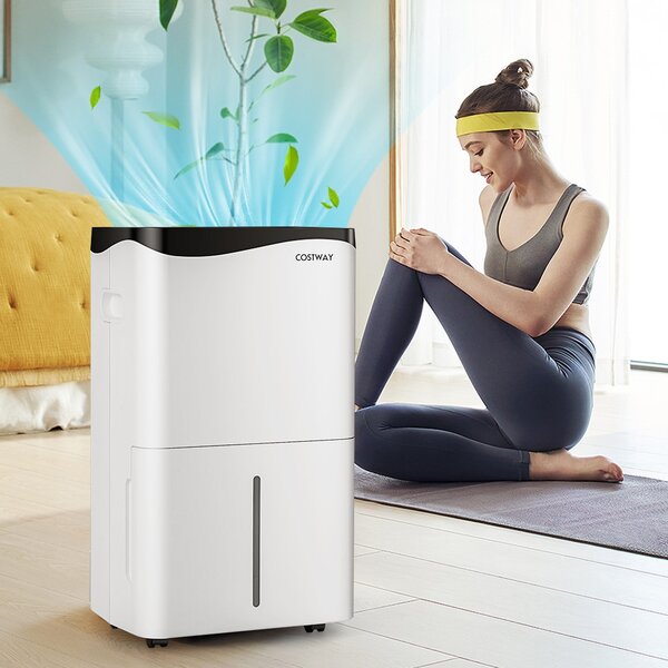 Costway Deumidificatore per casa con 4 modalità e 2 velocità, Deumidificatore con pannello touch e controllo da app Bianco