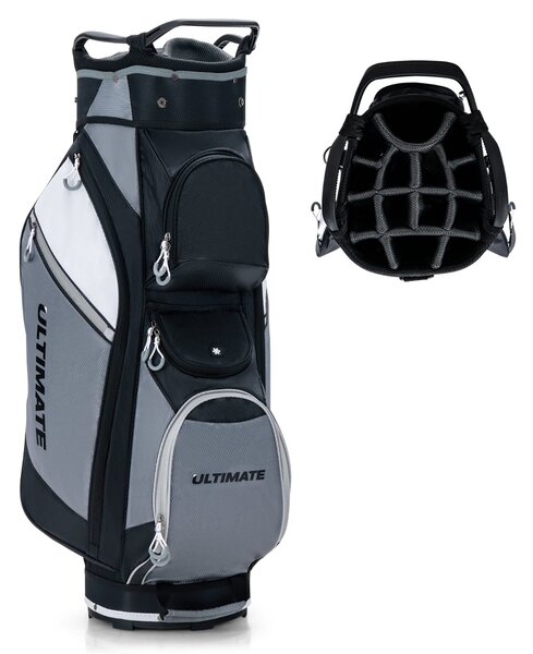 Costway Borsa da golf con 14 divisori borsa termica tasca impermeabile per oggetti di valore, Borsa per carrello da golf