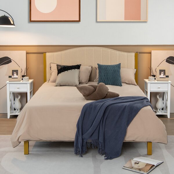 Costway Set di 2 Comodini moderni X-Design con cassetto ripiano inferiore, Tavolini versatili per soggiorno Bianco