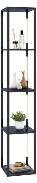 Costway Lampada da terra 163cm con lampadine LED dimmerabili a 3 livelli poli LED ruotabili, Lampada da terra moderna Nero
