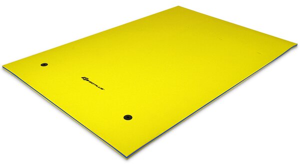 Costway Tappeto galleggiante in schiuma con cuscino per piscina mare, Materassino galleggiante per rilassarsi Giallo