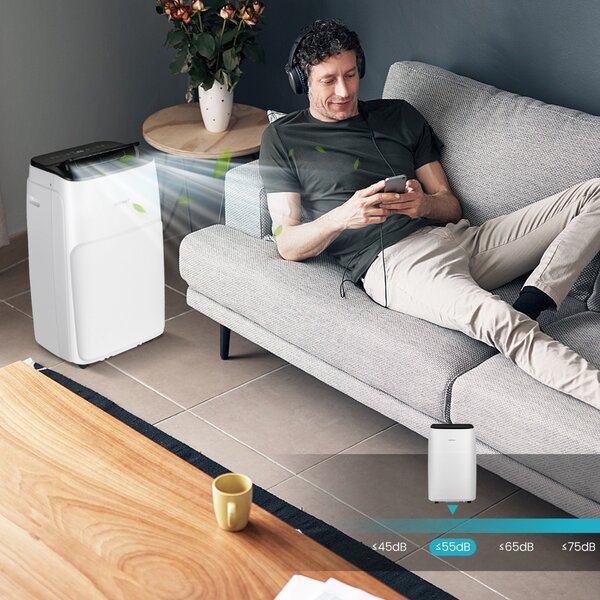 Costway Condizionatore d'aria portatile 4-in-1 da 12000BTU, AC con ventilatore a velocità multipla telecomando Bianco