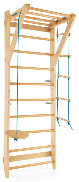 Costway Scala a parete in legno svedese con 13 barre strategiche, Set di scala ginnica a parete capacità di 100kg
