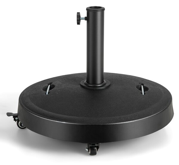 Costway Base ombrellone con rotelle da esterno 23kg, Supporto rotondo per ombrellone con diametro palo 38/48 mm