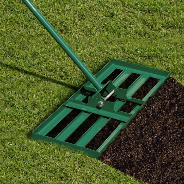 Costway Rastrello livellatore per prato cortile, Livellatore giardino con impugnatura ergonomica e piastra 75x25cm