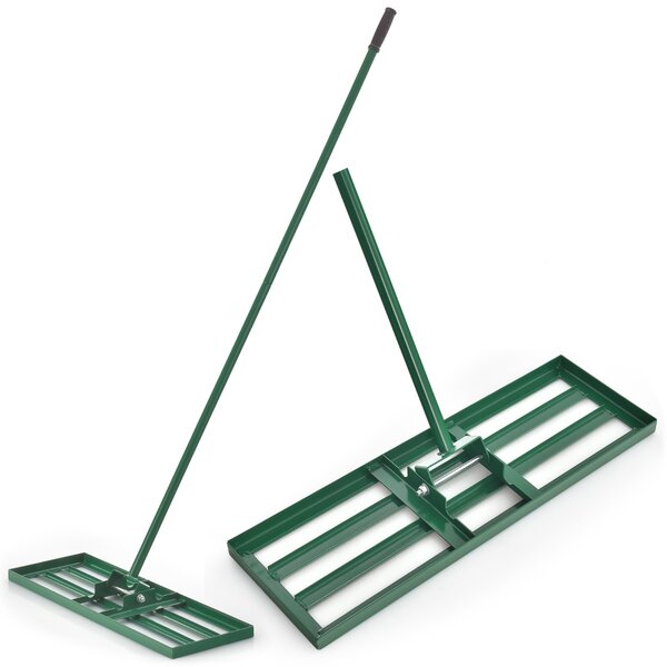 Costway Rastrello livellatore per prato cortile, Livellatore giardino con impugnatura ergonomica e piastra 75x25cm