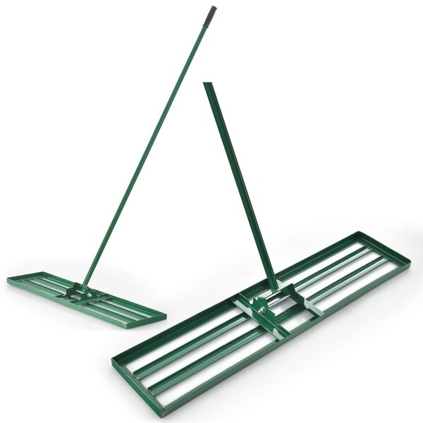 Costway Rastrello livellatore per prato cortile, Livellatore giardino con impugnatura ergonomica e piastra 91x25cm