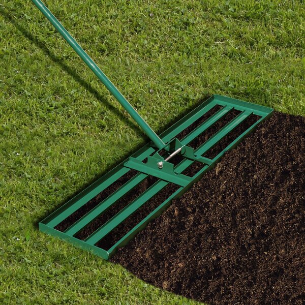 Costway Rastrello livellatore per prato cortile, Livellatore giardino con impugnatura ergonomica e piastra 91x25cm