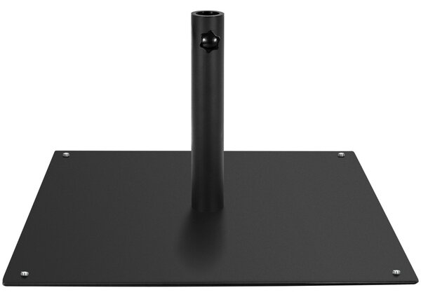 Costway Base per ombrellone quadrata da 50cm 16kg con 4 piedini regolabili, Supporto ombrellone con adattatori da 4 o 5cm