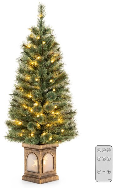 Costway Albero di Natale artificiale con aghi di pino 116 punte di ramo 100 luci LED, Albero di Natale da 120cm