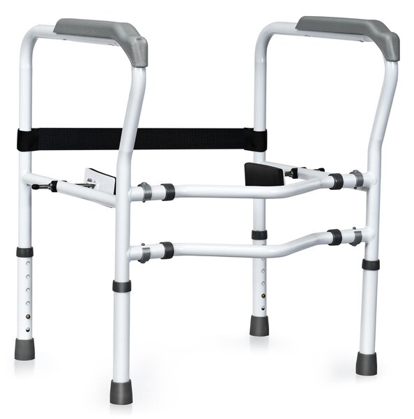 Costway Supporto per water e bidet anziani con altezza e larghezza regolabili, Supporto per gabinetto 57-62x48x63,5-76cm