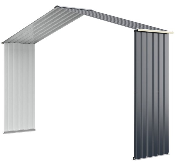 Costway Accessore di espansione della casetta da giardino, Capanno degli attrezzi di metallo con 4 sfiati 330x64x210cm