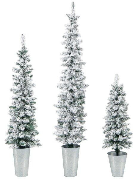 Costway Set di 3 Alberi di Natale artificiali da 90/120/150cm, Alberi di Natale innevati con 120/140/160 punte di rami