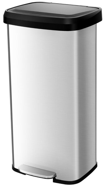 Costway Cestino dell'immondizia in acciaio inox con coperchio con chiusura automatica, Bidone della spazzatura 68L Argento