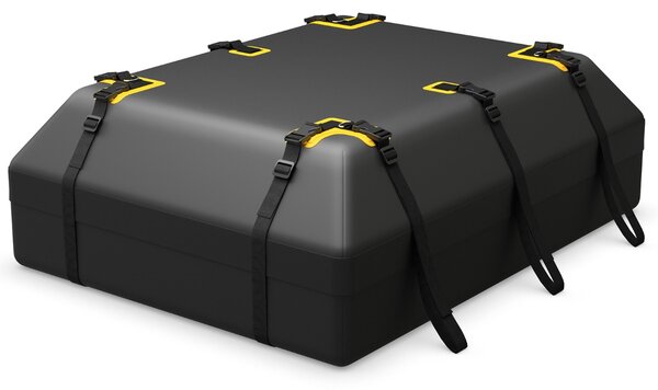 Costway Borsa per tetto auto da 0,6 m³, Borsa impermeabile per tutti i veicoli con tappetino antiscivolo Nero 100x130x44cm