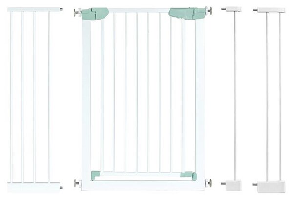 Costway Cancelletto di sicurezza per bambini con larghezza regolabile, Cancelletto di sicurezza a chiusura automatica Bianco