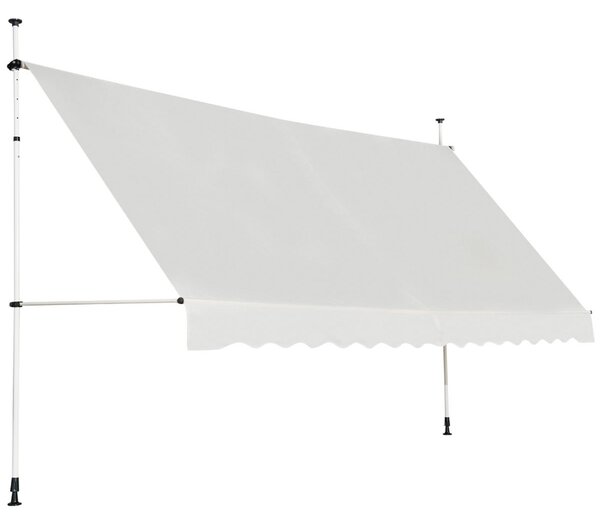 Costway Tenda da sole telescopica e retrattile, Tenda parasole resistente ai raggi UV impermeabile con manovella 200x125cm Beige
