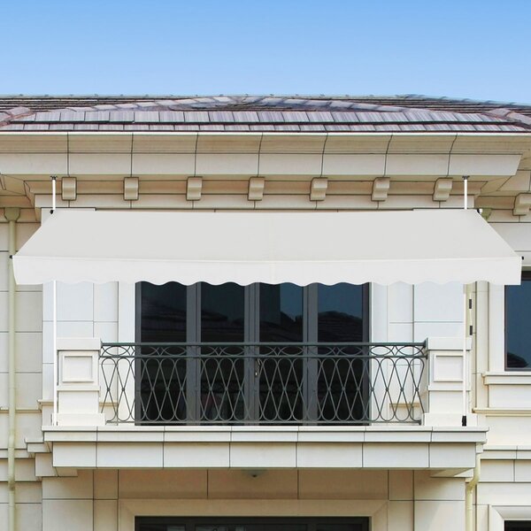 Costway Tenda da sole telescopica e retrattile, Tenda parasole resistente ai raggi UV impermeabile con manovella 200x125cm Beige