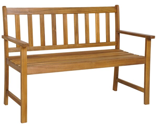 Costway Panchina da esterno a 2 posti con sedile a doghe braccioli e schienale, Panca per veranda giardino 122x56,5x86cm