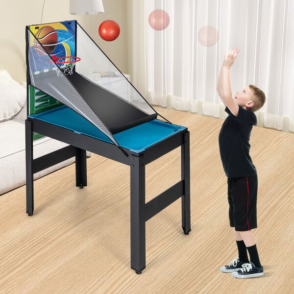Costway Set da tavolo da gioco combo 15-in-1, Kit di combinazione basket e calcetto con hockey biliardo ping pong bowling