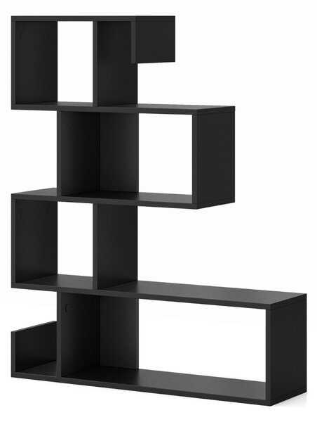 Costway Scaffale a 5 livelli con cubi aperti, Libreria geometrica a mensole con kit antiribaltamento per soggiorno Nero