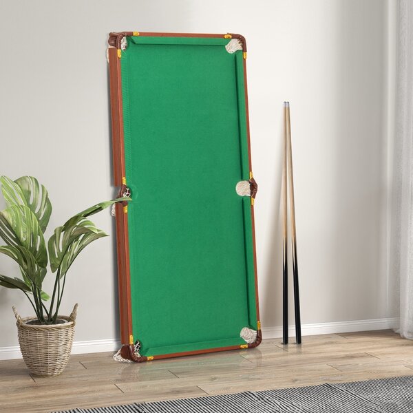 Costway Set tavolo da biliardo pieghevole, Tavolo da gioco biliardo portatile con livellatori regolabili per i piedi