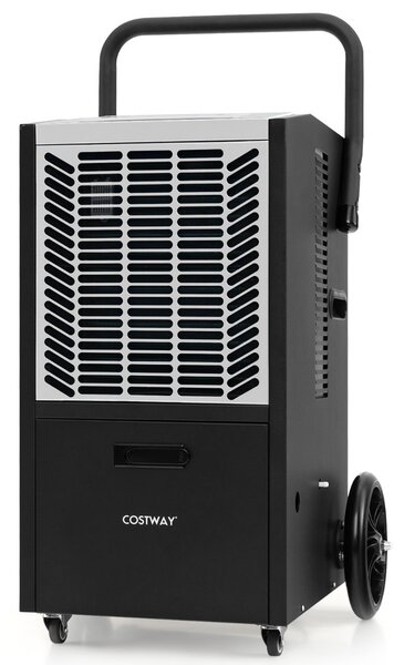 Costway Deumidificatore commerciale da 66L/giorno, Deumidificatore con pompa e tubo di drenaggio timer 24h e 4 ruote Bianco