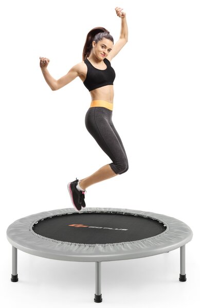 Costway Trampolino pieghevole per bambini con carico massimo 150kg, Mini trampolino portatile per interno Argento