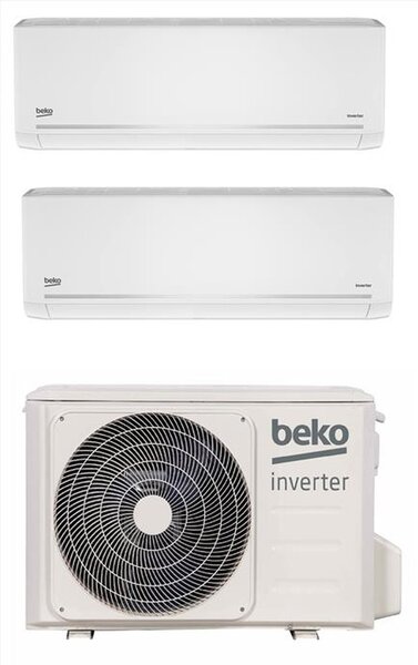 Beko Climatizzatore Dual Split Inverter 9000 + 9000 Btu Condizionatore con Pompa di Calore Classe A++/A+ R32 Wi-Fi (Unit Interna + Unit Esterna) 