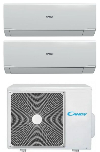 Candy Climatizzatore Dual Split Inverter 9000 + 12000 Btu Condizionatore con Pompa di Calore Classe A++/A+ Gas R32 Wi-Fi (Unit Interna + Unit Est