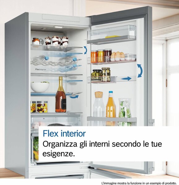 Bosch Frigorifero Combinato Capacit 440 Litri Classe energetica C Raffreddamento No Frost colore Acciaio Inox - KGN494ICF Serie 6