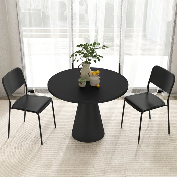 Costway Set di 4 sedie da pranzo moderne, Sedie da cucina accumulabili con schienale inclinato e gambe metalliche Nero