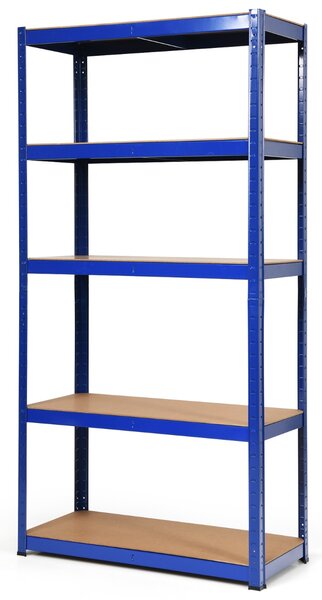 Costway Scaffale con 5 livelli salva spazio, Organizer con struttura in acciaio resistente portata 875kg 40x90x180cm Blu