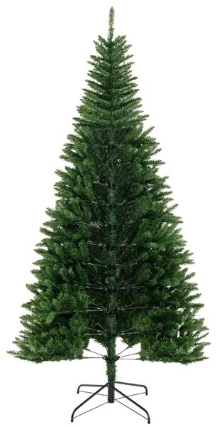 Costway Albero di Natale artificiale da 240cm per angolo, Albero di Natale pre-illuminato con 1137 rami 360 luci LED