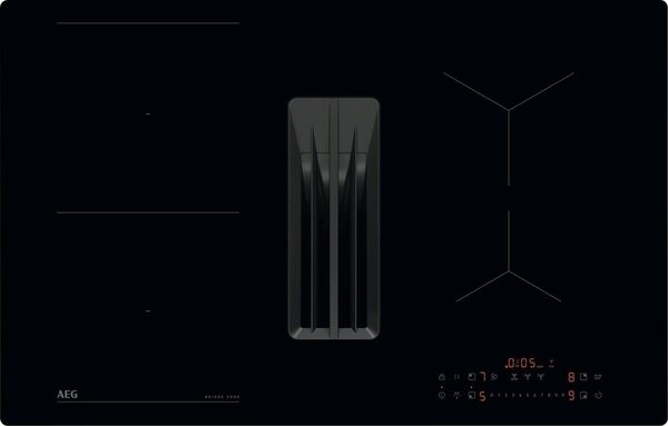 Aeg Piano Cottura a Induzione con Cappa Integrata Aspirante/Filtrante 4 Fuochi Larghezza 80 cm in Vetro colore Nero - TT84CB00CB