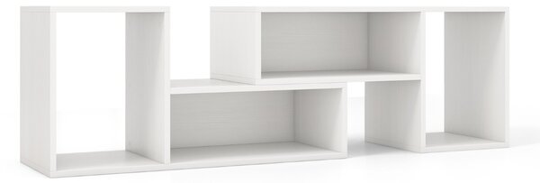 Costway Mobile TV console a 2 pezzi con combinazione libera, Centro di intrattenimento minimalista per TV da 50-60pollici Bianco